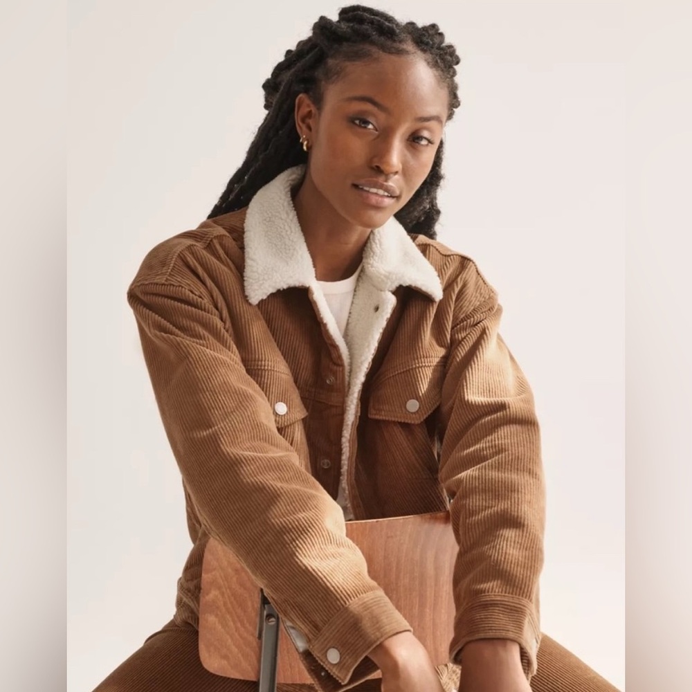Denim Forum Brown Teddy Jacket with Cream Lining